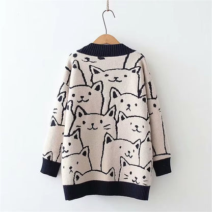 Kawaii Cat Knit Cardigan