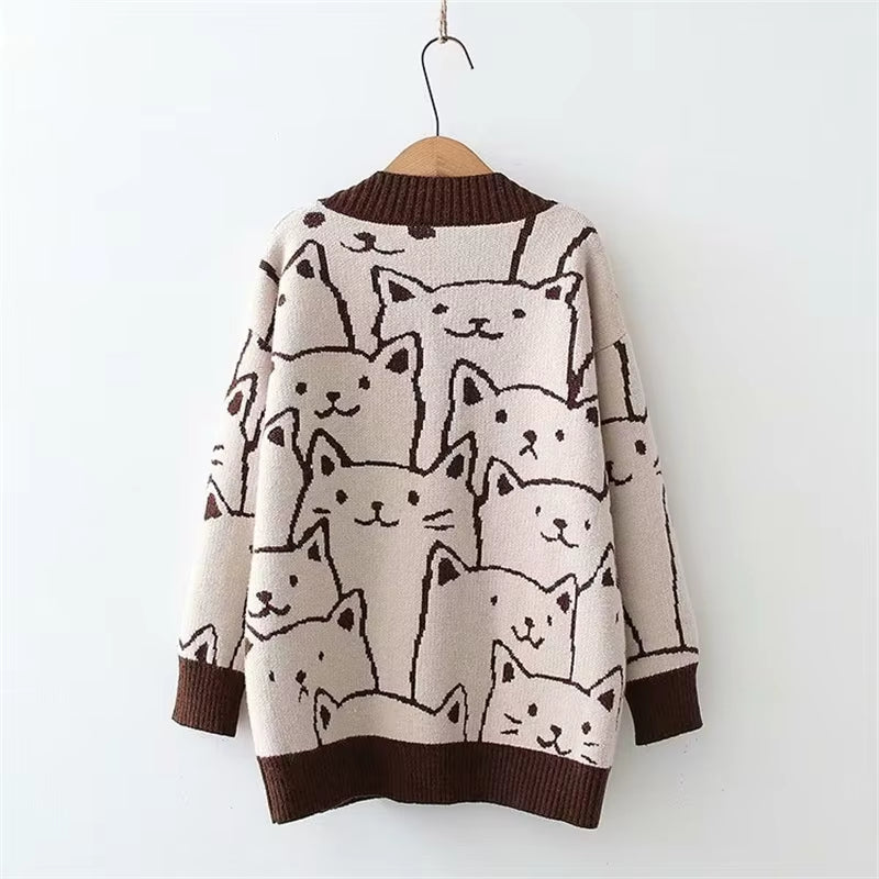 Kawaii Cat Knit Cardigan