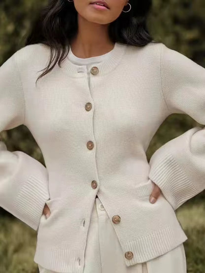 Vynora Elegance Button Sweater